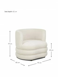 Westwing Collection Fauteuil design tissu bouclé beige clair Solomon, larg. 95 x prof. 80 cm 10 Westwing Collection Fauteuil design tissu bouclé beige clair Solomon, larg. 95 x prof. 80 cm -furniture Soldes Fauteuil design tissu boucle beige clair Solomon 4