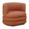 Westwing Collection Fauteuil design tissu bouclé rouge corail Solomon, larg. 95 x prof. 80 cm