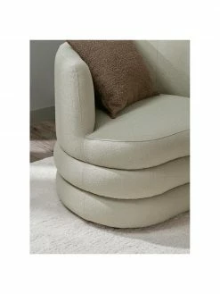 Westwing Collection Fauteuil design tissu bouclé vert matcha Solomon, larg. 95 x prof. 80 cm -furniture Soldes Fauteuil design tissu boucle vert matcha Solomon 2