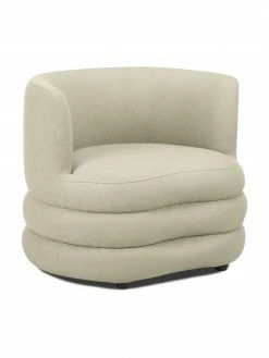 Westwing Collection Fauteuil design tissu bouclé vert matcha Solomon, larg. 95 x prof. 80 cm