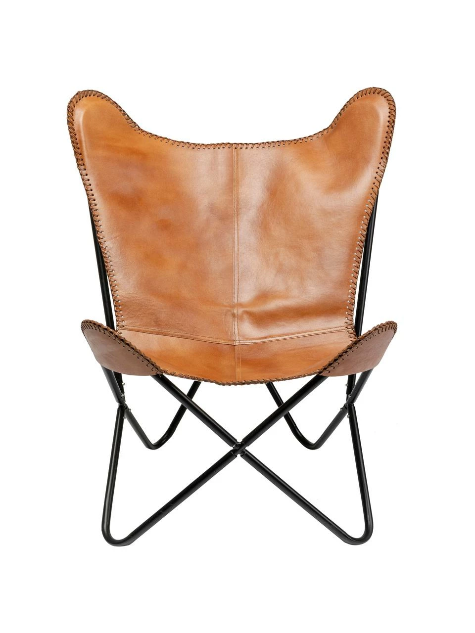Kare Design Fauteuil en cuir marron Winny, larg. 70 x prof. 75 cm 3 Kare Design Fauteuil en cuir marron Winny, larg. 70 x prof. 75 cm – Image 3