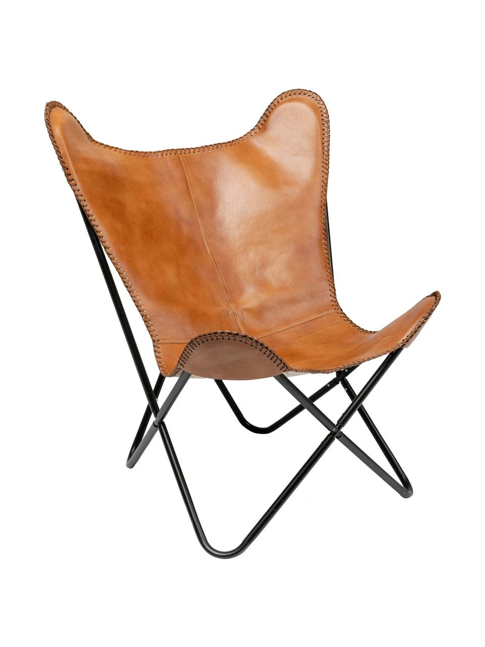 Kare Design Fauteuil en cuir marron Winny, larg. 70 x prof. 75 cm 1 Kare Design Fauteuil en cuir marron Winny, larg. 70 x prof. 75 cm