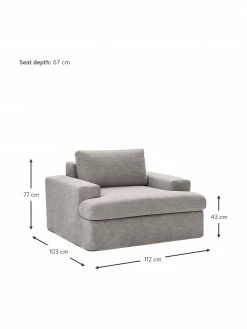 Westwing Collection Fauteuil gris Russell, larg. 103 x haut. 77 cm 8 Westwing Collection Fauteuil gris Russell, larg. 103 x haut. 77 cm -furniture Soldes Fauteuil gris Russell 2