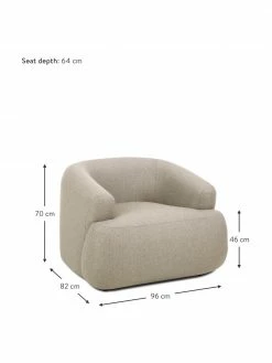 Westwing Collection Fauteuil gris Sofia, larg. 96 x prof. 82 cm -furniture Soldes Fauteuil gris Sofia 2