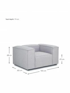 Westwing Collection Fauteuil gris clair Lennon, larg. 130 x prof. 101 cm -furniture Soldes Fauteuil gris clair Lennon 2