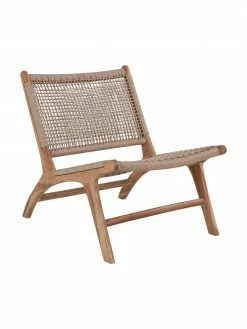 Fauteuil large bois de teck Derby, larg. 60 x prof. 80 cm