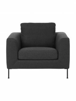 Westwing Collection Fauteuil lounge anthracite avec pieds en métal Cucita, larg. 98 x prof. 94 cm -furniture Soldes Fauteuil lounge anthracite avec pieds en metal Cucita 2