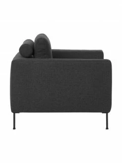 Westwing Collection Fauteuil lounge anthracite avec pieds en métal Cucita, larg. 98 x prof. 94 cm -furniture Soldes Fauteuil lounge anthracite avec pieds en metal Cucita 3