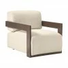 Westwing Collection Fauteuil lounge blanc crème Cooper, larg. 71 x prof. 98 cm