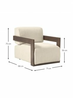 Westwing Collection Fauteuil lounge blanc crème Cooper, larg. 71 x prof. 98 cm -furniture Soldes Fauteuil lounge blanc creme Cooper 2