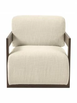 Westwing Collection Fauteuil lounge blanc crème Cooper, larg. 71 x prof. 98 cm -furniture Soldes Fauteuil lounge blanc creme Cooper 3