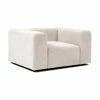Westwing Collection Fauteuil lounge blanc cr&egrave;me Lena, larg. 134 x prof. 106 cm