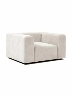 Westwing Collection Fauteuil lounge blanc crème Lena, larg. 134 x prof. 106 cm