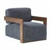 Westwing Collection Fauteuil lounge bleu foncé Cooper, larg. 71 x prof. 98 cm