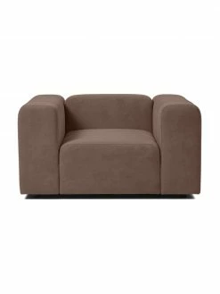 Westwing Collection Fauteuil lounge brun foncé Lena, larg. 134 x prof. 106 cm -furniture Soldes Fauteuil lounge brun fonce Lena 2