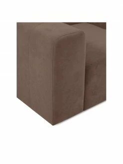 Westwing Collection Fauteuil lounge brun foncé Lena, larg. 134 x prof. 106 cm -furniture Soldes Fauteuil lounge brun fonce Lena 5