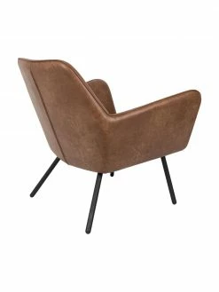Fauteuil lounge cuir synthétique Bon, larg. 80 x prof. 76 cm -furniture Soldes Fauteuil lounge cuir synthetique Bon 10
