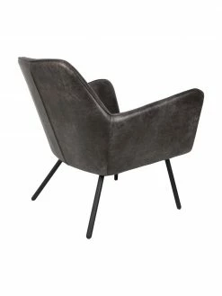 Fauteuil lounge cuir synthétique Bon, larg. 80 x prof. 76 cm -furniture Soldes Fauteuil lounge cuir synthetique Bon 4