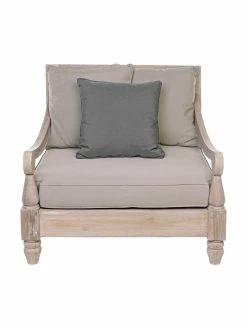 Bizzotto Fauteuil lounge de jardin en teck Bali, larg. 90 x prof. 90 cm -furniture Soldes Fauteuil lounge de jardin en teck Bali 3