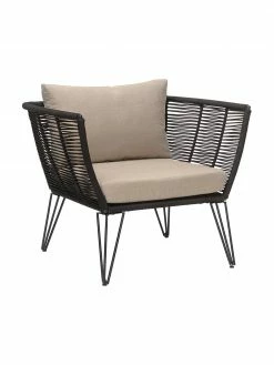 Bloomingville Fauteuil lounge de jardin plastique tressé Mundo, larg. 87 x prof. 74 cm