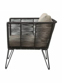 Bloomingville Fauteuil lounge de jardin plastique tressé Mundo, larg. 87 x prof. 74 cm -furniture Soldes Fauteuil lounge de jardin plastique tresse Mundo 4