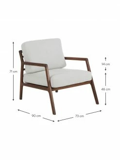 Westwing Collection Fauteuil&nbsp;lounge en bois Becky, larg. 73 x prof. 90 cmDisponibilité limitée -furniture Soldes Fauteuil lounge en bois Becky 4