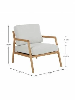 Westwing Collection Fauteuil lounge en bois Becky, larg. 73 x prof. 90 cm -furniture Soldes Fauteuil lounge en bois Becky 9