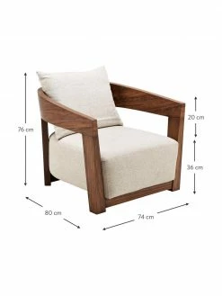 Eichholtz Fauteuil lounge en bois Rubautelli, larg. 74 x prof. 80 cm -furniture Soldes Fauteuil lounge en bois Rubautelli 2