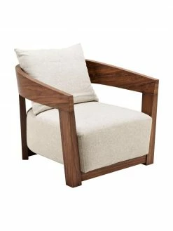 Eichholtz Fauteuil lounge en bois Rubautelli, larg. 74 x prof. 80 cm