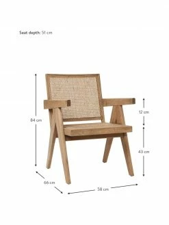 Westwing Collection Fauteuil lounge en cannage Sissi, larg. 58 x prof. 66 cm -furniture Soldes Fauteuil lounge en cannage Sissi 2