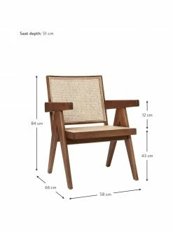 Westwing Collection Fauteuil lounge en cannage Sissi, larg. 58 x prof. 66 cm -furniture Soldes Fauteuil lounge en cannage Sissi 9