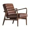 Fauteuil lounge en cuir Datsun, larg. 70 x prof. 74 cm