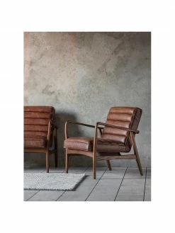 Fauteuil lounge en cuir Datsun, larg. 70 x prof. 74 cm -furniture Soldes Fauteuil lounge en cuir Datsun 3