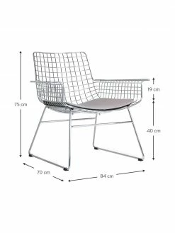 HKliving Fauteuil lounge en métal Wire, larg. 84 x prof. 70 cm -furniture Soldes Fauteuil lounge en metal Wire 2