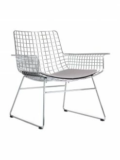 HKliving Fauteuil lounge en métal Wire, larg. 84 x prof. 70 cm