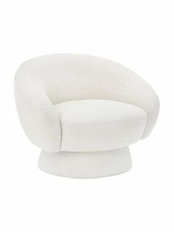 Bloomingville Fauteuil lounge en tissu bouclé blanc Ted, larg. 93 x prof. 82 cm
