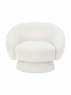 Bloomingville Fauteuil lounge en tissu bouclé blanc Ted, larg. 93 x prof. 82 cm -furniture Soldes Fauteuil lounge en tissu boucle blanc Ted 3