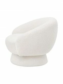 Bloomingville Fauteuil lounge en tissu bouclé blanc Ted, larg. 93 x prof. 82 cm -furniture Soldes Fauteuil lounge en tissu boucle blanc Ted 4