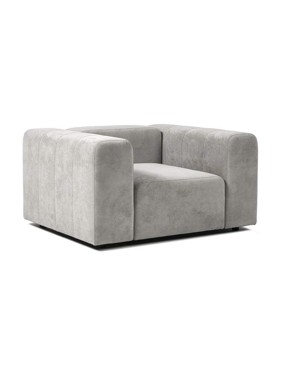 Westwing Collection Fauteuil lounge gris argenté Lena, larg. 134 x prof. 106 cm 1 Westwing Collection Fauteuil lounge gris argenté Lena, larg. 134 x prof. 106 cm