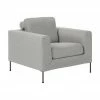 Westwing Collection Fauteuil lounge gris clair avec pieds en métal Cucita, larg. 98 x prof. 94 cm