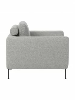 Westwing Collection Fauteuil lounge gris clair avec pieds en métal Cucita, larg. 98 x prof. 94 cm -furniture Soldes Fauteuil lounge gris clair avec pieds en metal Cucita 3