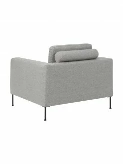 Westwing Collection Fauteuil lounge gris clair avec pieds en métal Cucita, larg. 98 x prof. 94 cm -furniture Soldes Fauteuil lounge gris clair avec pieds en metal Cucita 4