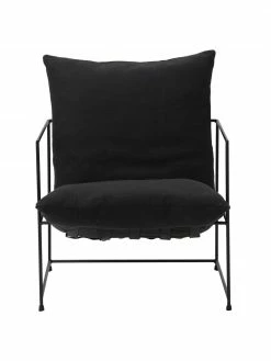 Westwing Collection Fauteuil lounge gris fonc&eacute; cadre en m&eacute;tal Wayne, larg. 69 x prof. 74 cm -furniture Soldes Fauteuil lounge gris fonce cadre en metal Wayne 5