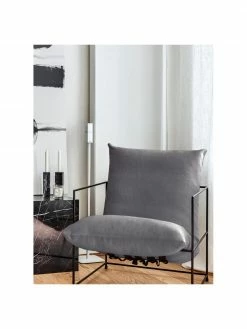 Westwing Collection Fauteuil lounge gris foncé cadre en métal Wayne, larg. 69 x prof. 74 cm -furniture Soldes Fauteuil lounge gris fonce cadre en metal Wayne 8