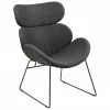 Fauteuil lounge moderne gris fonc&eacute; Cazar, larg. 69 x prof. 79 cm
