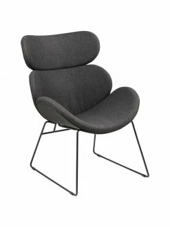 Fauteuil lounge moderne gris foncé Cazar, larg. 69 x prof. 79 cm