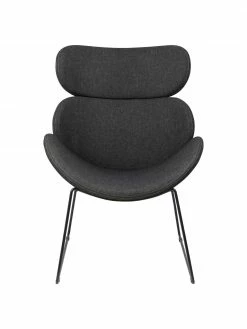 Fauteuil lounge moderne gris foncé Cazar, larg. 69 x prof. 79 cm -furniture Soldes Fauteuil lounge moderne gris fonce Cazar 4