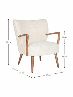 Bizzotto Fauteuil lounge peluche Moritz, larg. 67 x prof. 74 cm -furniture Soldes Fauteuil lounge peluche Moritz 2