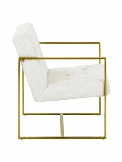 Westwing Collection Fauteuil lounge peluche blanc crème Manhattan, larg. 70 x prof. 72 cm -furniture Soldes Fauteuil lounge peluche blanc creme Manhattan 3