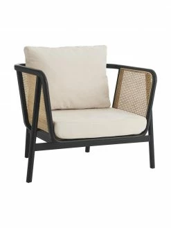Fauteuil lounge rotin noir Callo, larg. 106 x prof. 79 cmDisponibilité limitée